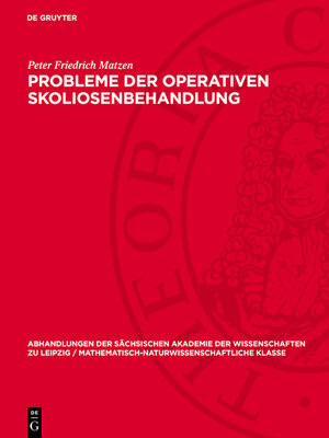 cover image of Probleme der operativen Skoliosenbehandlung